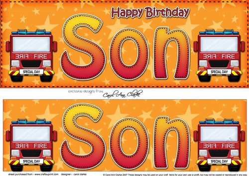 Large DL Happy Birthday SON 3D decoupage