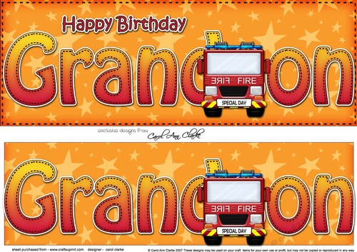 Large DL Happy Birthday GRANDSON 3D decoupage