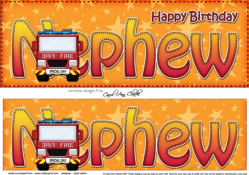Large DL Happy Birthday NEPHEW 3D decoupage