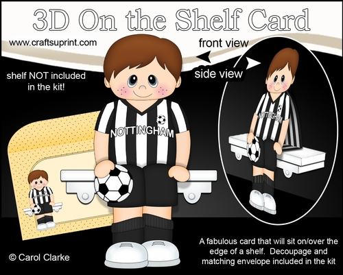 3D On the Shelf Card Kit - Little Footballer Elwood plays for Nottingham