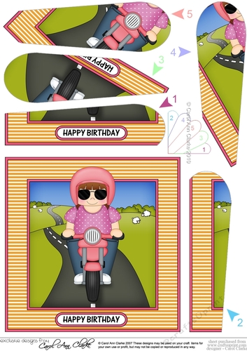Fan Pyramage Topper - Motorbike Rider