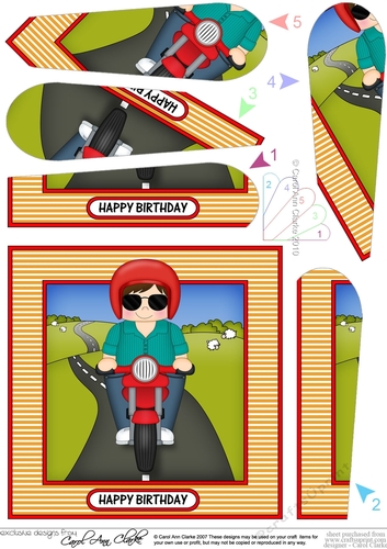 Fan Pyramage Topper - Motorbike Rider