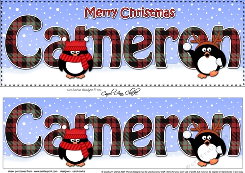 Large DL Merry Christmas CAMERON 3D decoupage 