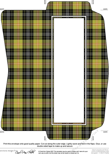 Mini DL (80 x 215mm) Tartan Plaid envelope