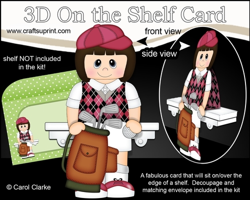 3D On the Shelf Card Kit - Young Lady Marta plays Golf
