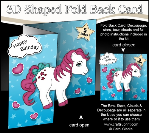 3D Shaped No-Hole Fold Back Mini Kit -   Cute Little Pony Berry
