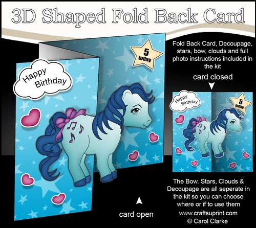 3D Shaped No-Hole Fold Back Mini Kit -   Cute Little Pony Melody