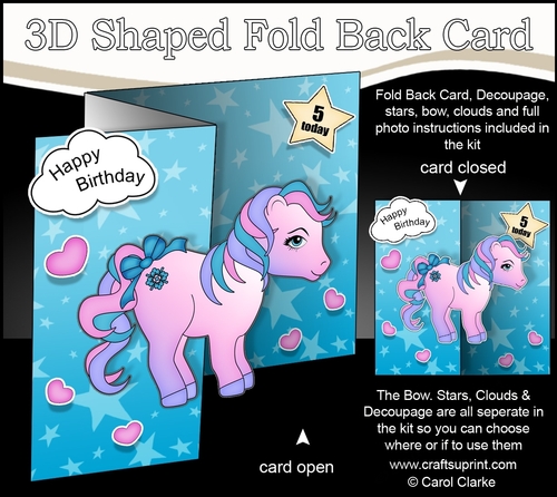 3D Shaped No-Hole Fold Back Mini Kit -   Cute Little Pony Kandy
