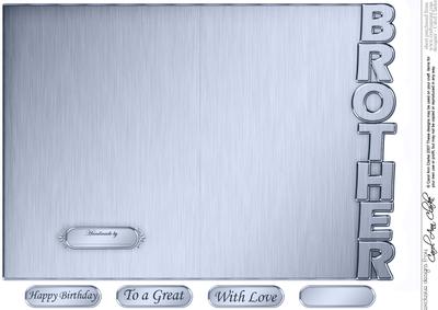 5 x 7 Elegant Metallic Brother Shaped Card