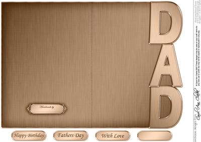 5 x 7 Elegant Metallic Dad Shaped Card