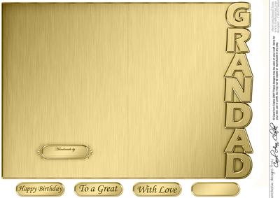 5 x 7 Elegant Metallic Grandad Shaped Card