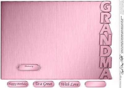 5 x 7 Elegant Metallic Grandma Shaped Card
