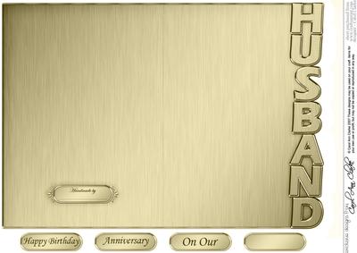 5 x 7 Elegant Metallic Husband Shaped Card
