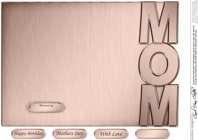 5 x 7 Elegant Metallic Mom Shaped Card