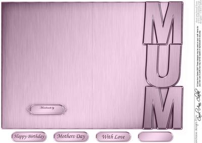 5 x 7 Elegant Metallic Mum Shaped Card