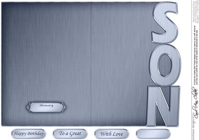 5 x 7 Elegant Metallic Son Shaped Card