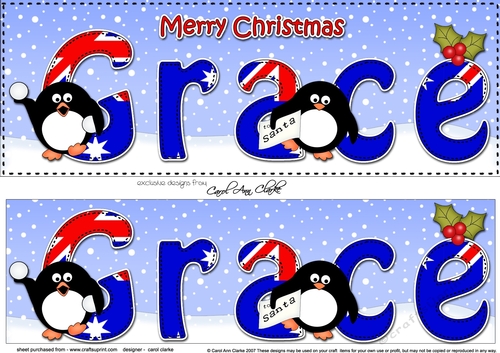 Large DL Merry Christmas GRACE 3D decoupage 