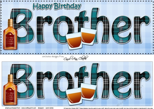 Large DL Happy Birthday BROTHER 3D decoupage