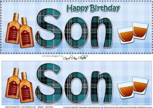 Large DL Happy Birthday SON 3D decoupage