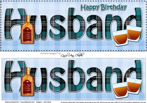 Large DL Happy Birthday HUSBAND 3D decoupage