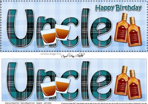 Large DL Happy Birthday UNCLE 3D decoupage
