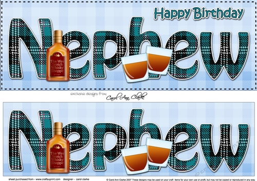 Large DL Happy Birthday NEPHEW 3D decoupage