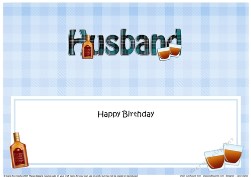 Large DL Happy Birthday HUSBAND insert