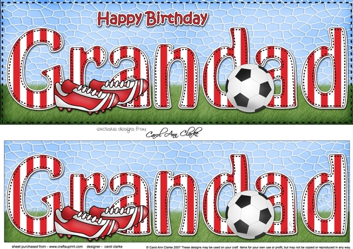 Large DL Happy Birthday GRANDAD 3D decoupage