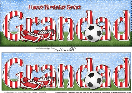 Large DL Happy Birthday GREAT GRANDAD 3D decoupage