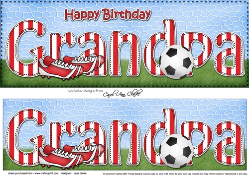 Large DL Happy Birthday GRANDPA 3D decoupage