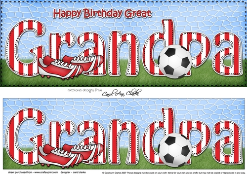 Large DL Happy Birthday GREAT GRANDPA 3D decoupage