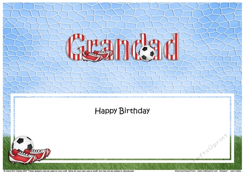 Large DL Happy Birthday GRANDAD insert
