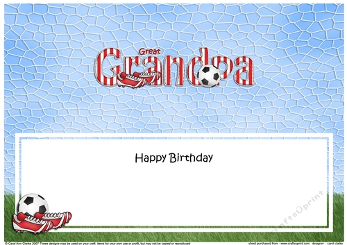 Large DL Happy Birthday GREAT GRANDPA insert