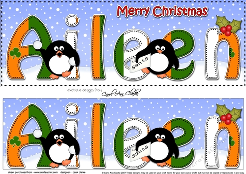 Large DL Merry Christmas AILEEN 3D decoupage 