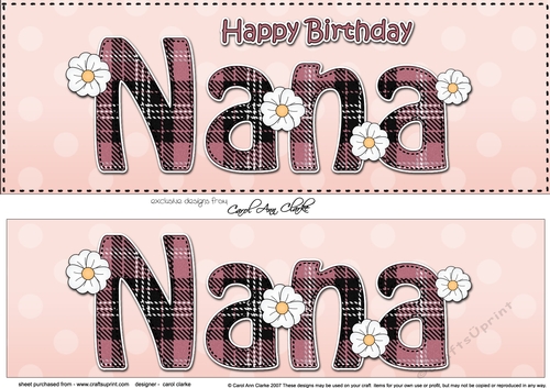 Large DL Happy Birthday NANA 3D decoupage