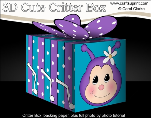 3D Cute Critter Treat Box Gift Set Mini Kit - Butterfly