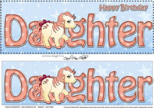 Large DL Happy Birthday DAUGHTER 3D decoupage