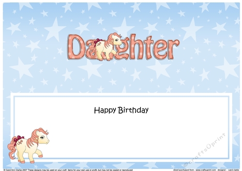 Large DL Happy Birthday DAUGHTER insert