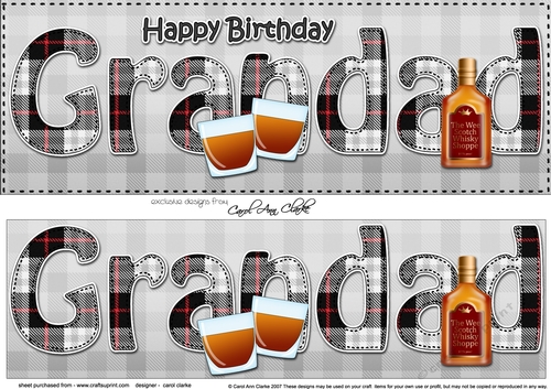 Large DL Happy Birthday GRANDAD 3D decoupage