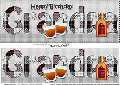Large DL Happy Birthday GRANDPA 3D decoupage