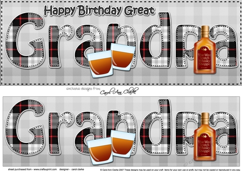 Large DL Happy Birthday GREAT GRANDPA 3D decoupage