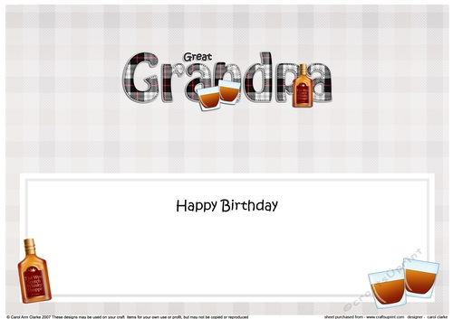 Large DL Happy Birthday GREAT GRANDPA insert