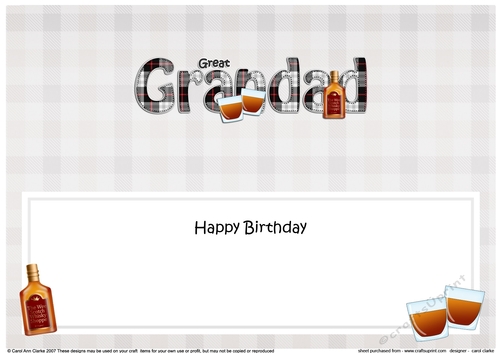 Large DL Happy Birthday GREAT GRANDAD insert