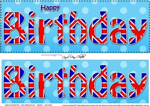 Large DL HAPPY BIRTHDAY 3D decoupage