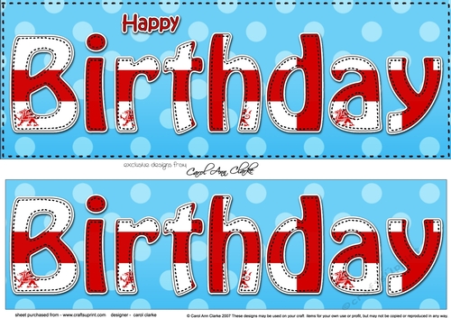Large DL HAPPY BIRTHDAY 3D decoupage
