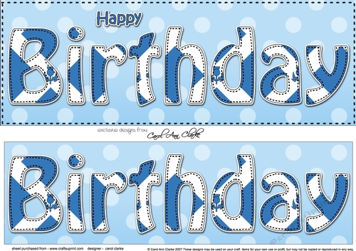 Large DL HAPPY BIRTHDAY 3D decoupage