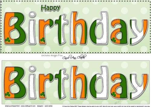 Large DL HAPPY BIRTHDAY 3D decoupage