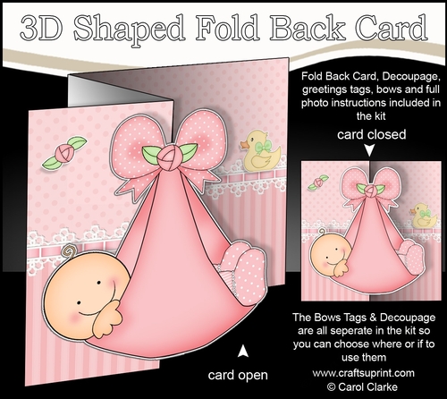 3D Shaped No-Hole Fold Back Mini Kit -   New Baby Girl