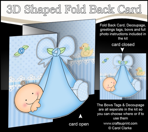3D Shaped No-Hole Fold Back Mini Kit -   New Baby Boy