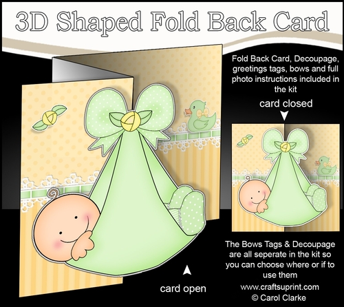 3D Shaped No-Hole Fold Back Mini Kit -   New Baby 
